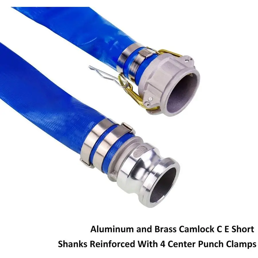 

Шланг для обратной промывки из ПВХ, синий, 100 футов, с фитингами Camlock C и E, усиленный, для слива воды из бассейна, прочный, для плавательных бассейнов