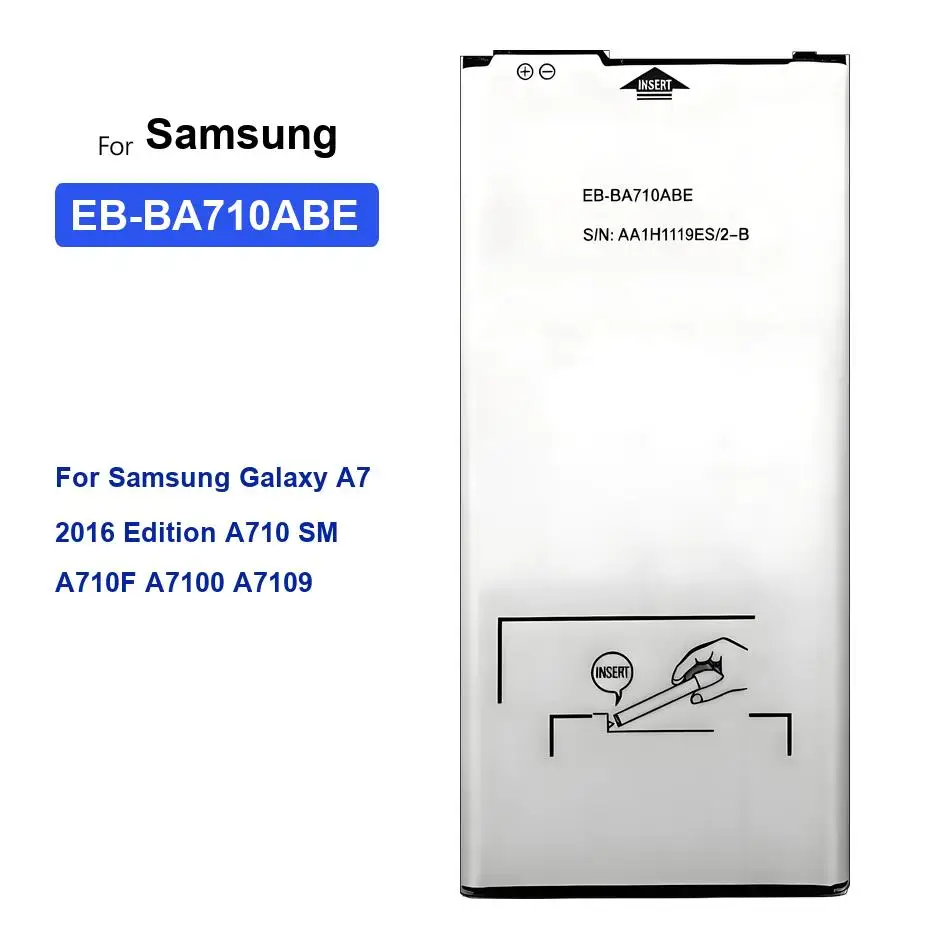 EB-BA710ABE For Samsung Galaxy A7 2016 Edition A710 SM A710F A7100 A7109 High Performance Mobile Phone Battery 3300mAh