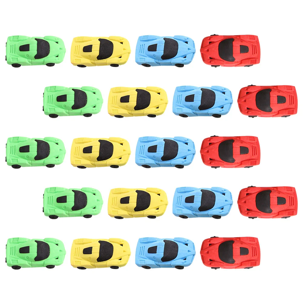 

20 Pcs Car Eraser Shaped Kids Toys Puzzles Standard Pencil Erasers Adorable Car-shaped Detachable