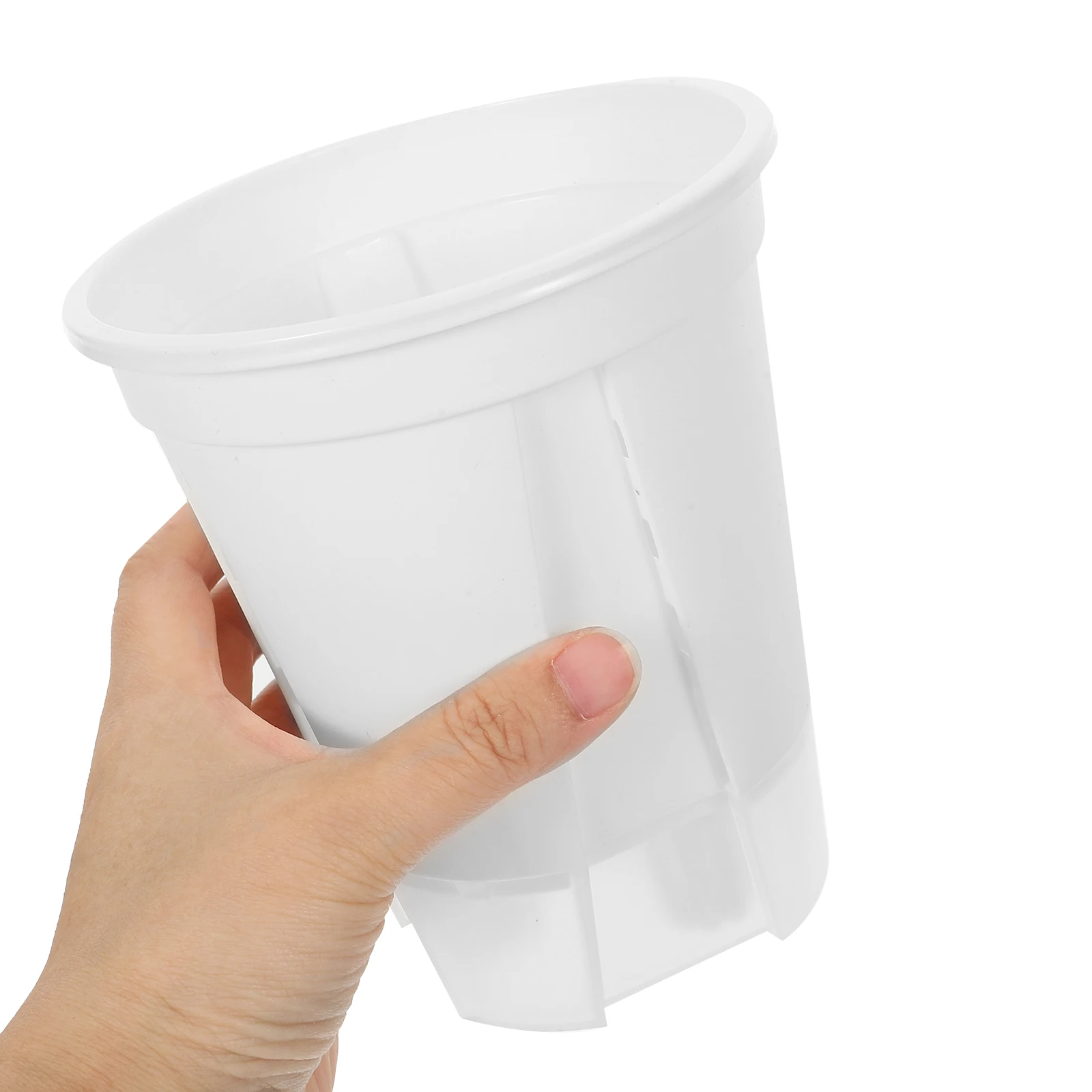 

5pcs Self Watering Lazy Planters Transparent Orchid Pots White Clear Base 12x8 3x14cm Automatic Gardening Devices for Indoor