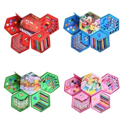 New Lightning McQueen Mickey Cartoon Rotating Watercolor Pen Crayon Creative Children's Gift Learning Stationery Set