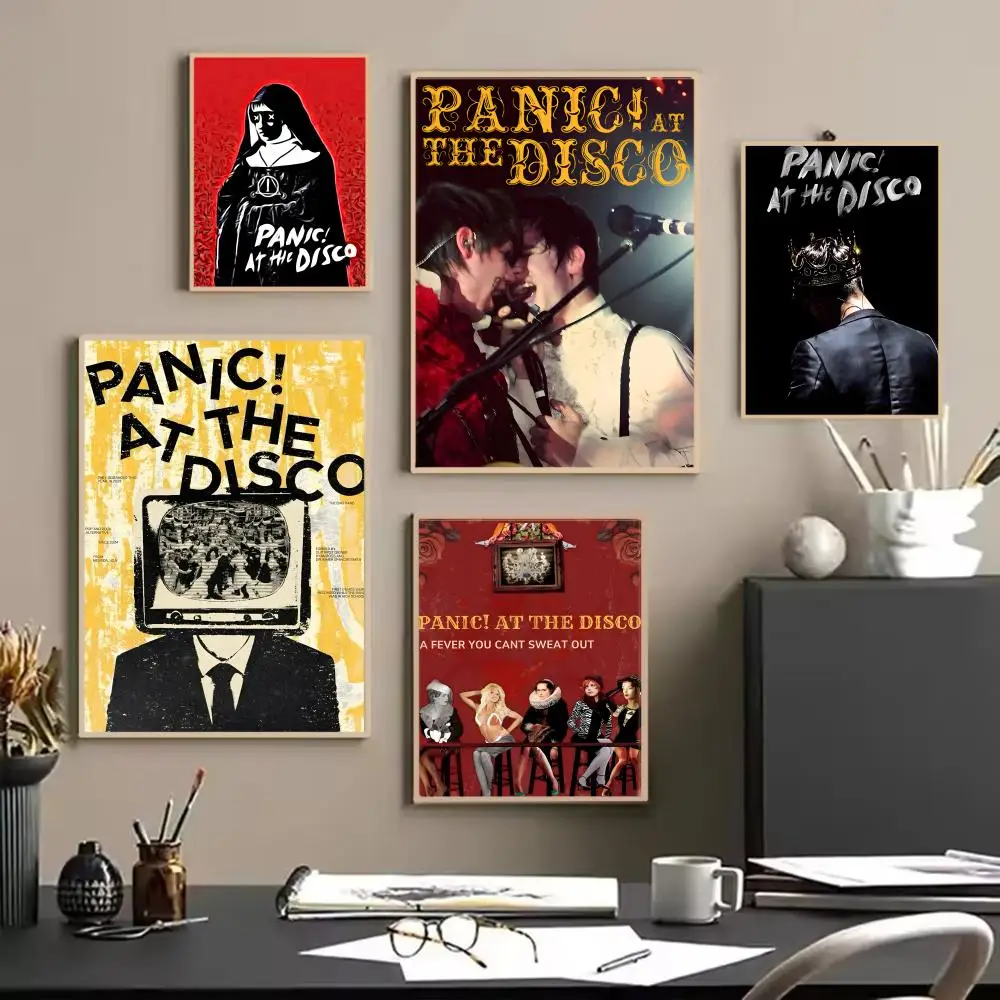 Band Pop P-Panic At The D-Disco Poster Poster Painting Wall Art for Living Room Home Gifts Decor Mural