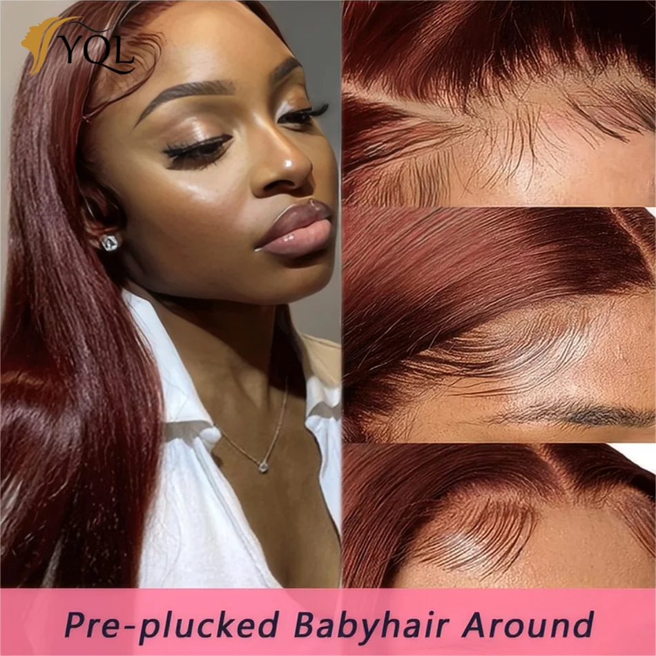 Dark Brown Straight 13X4 Lace Front Wig Chocolate Brown Bone Straight Lace Frontal Human Hair Wig Highlight Transparent Lace Wig