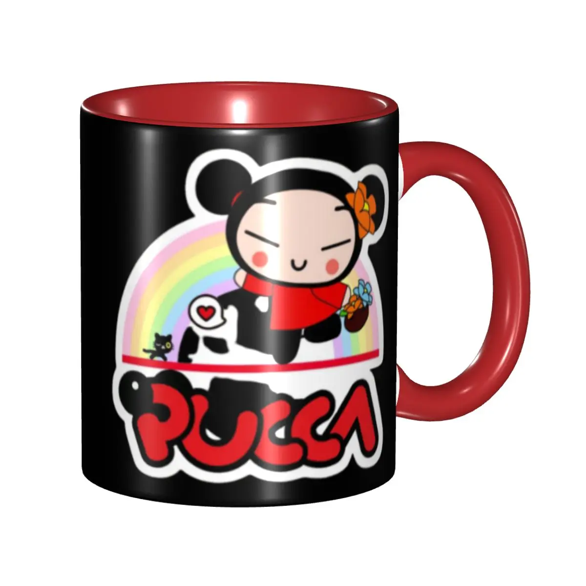Animation Anime Pucca And Garu Coffee Mug DIY Personalized Ceramic Mug Cup Creative Gift