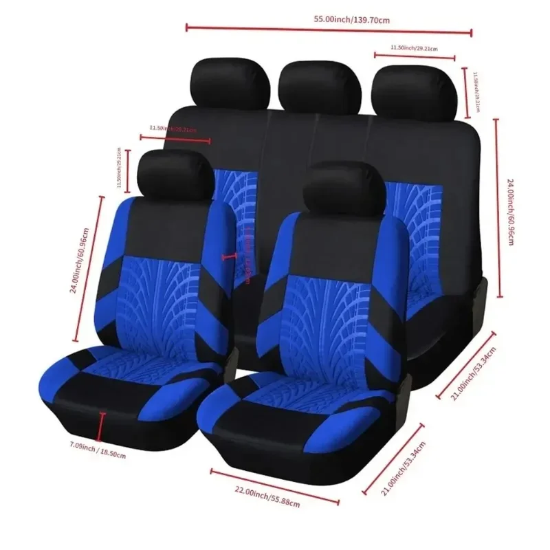 2Pcs Split Front Universal Full Wrapped Cloth Car Seat Covers Fit Sedan SUV Van Automotive Interior Seat Covers