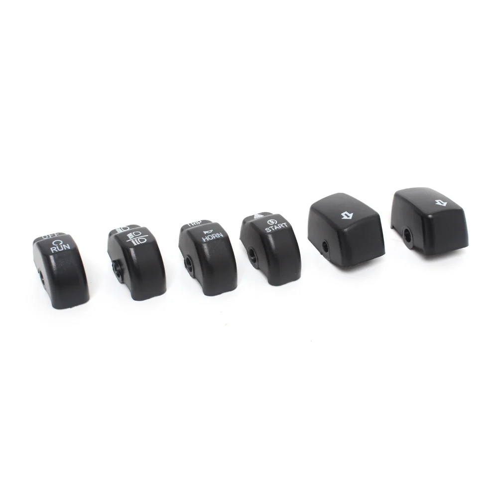Motorcycle 6 PCS Switch Caps ABS Black/Chrome Accessory Kit Fit For Harley Softail Fat Boy FLSTF/I 2011 2012 2013 2014 2015
