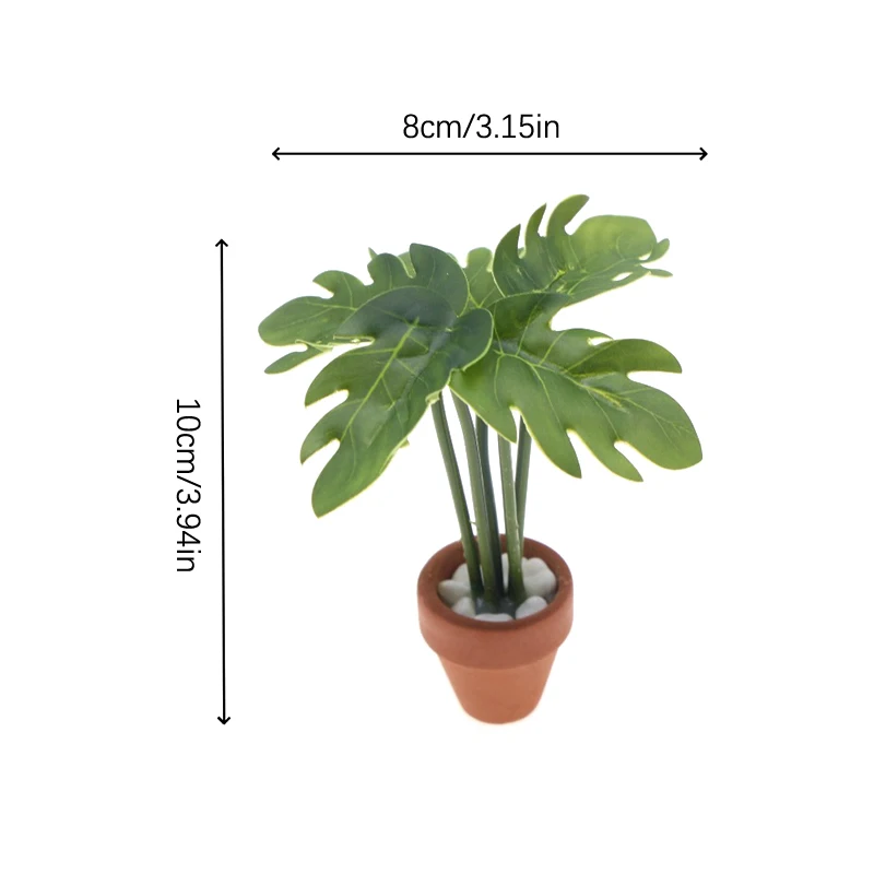 Simulation de plante verte en pot pour maison de poupée, modèle Micro paysage, scène de jardin, ornement de poupée, décoration de salon, 1/12