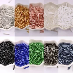 2.5X15mm Long Czech Glass Beads 8/0 Manual Cutting Bugle Tube Beads Charms Spacer Beads For Jewelry Making Diy Bracelet Necklace