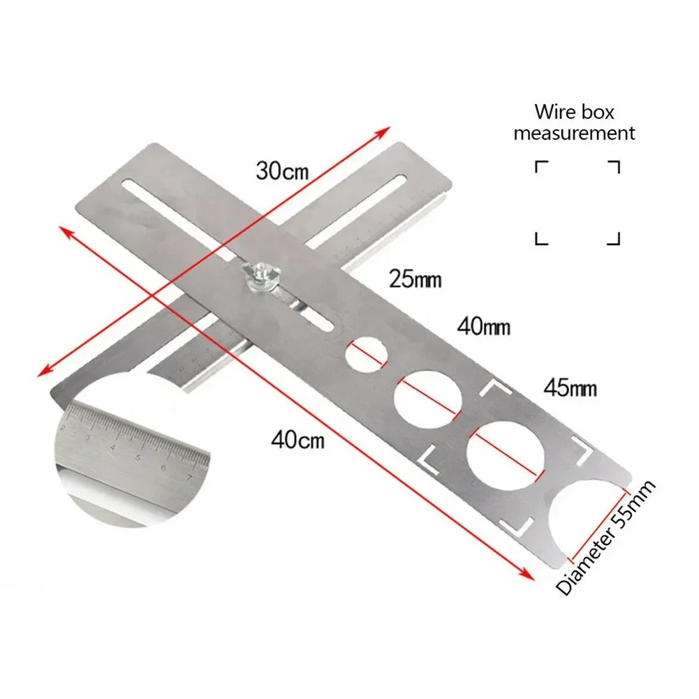 1pc Multi-Funktionale Edelstahl Keramik Fliesen Loch Locator Lineal Einstellbare Stanzen Hand Werkzeug Für Haus Dekoriert Arbeit