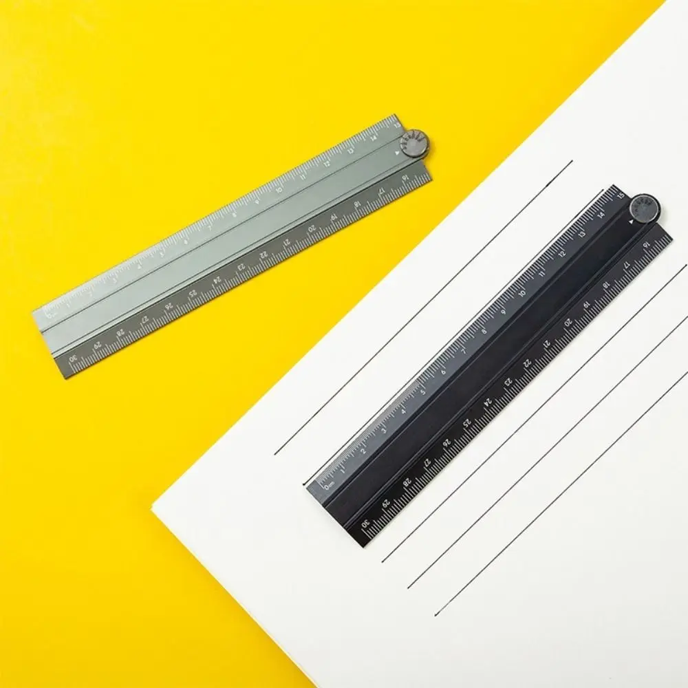 Simple Style Folding Ruler 15cm 30cm Aluminum Alloy Metal Stationery Rule Foldable Creative Student Drawing Measuirng Tool
