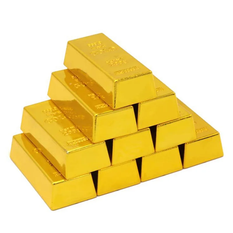 

AA76-Gold Brick Small Gold Bar Toy Small Simulation Hollow Prop Ornament