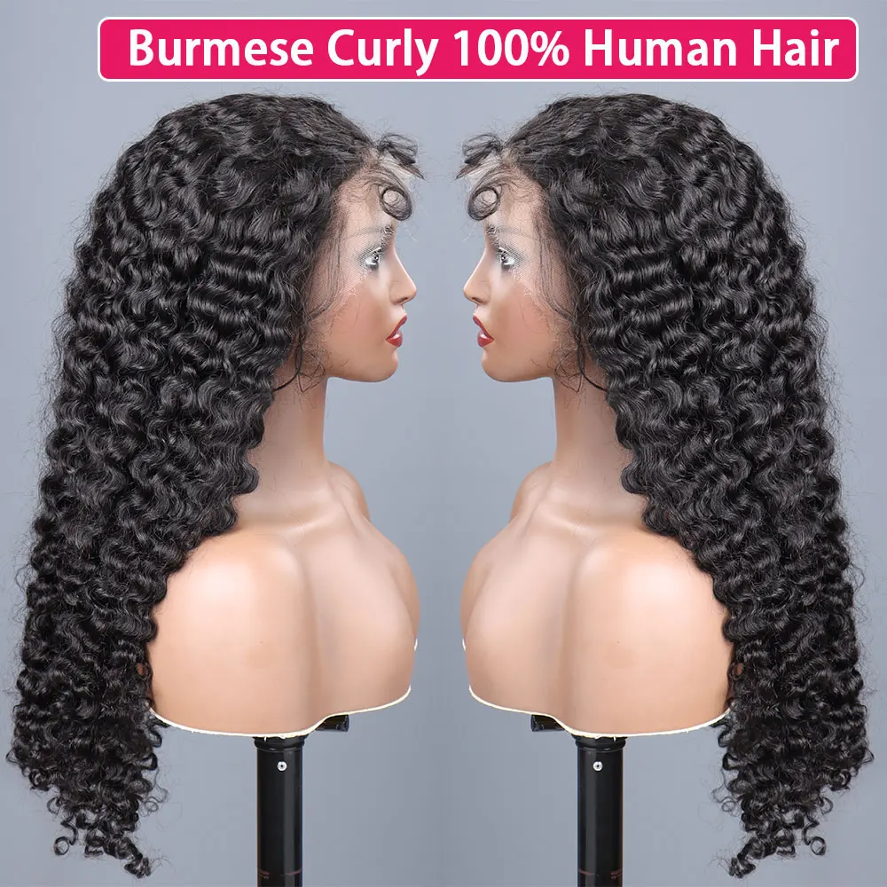 

Burmese Curly Human Hair Wigs Pixie Curls 200% Transparent 13x4 HD Lace Frontal Wig For Women Burmese Curly 4x4 HD Lace Wigs