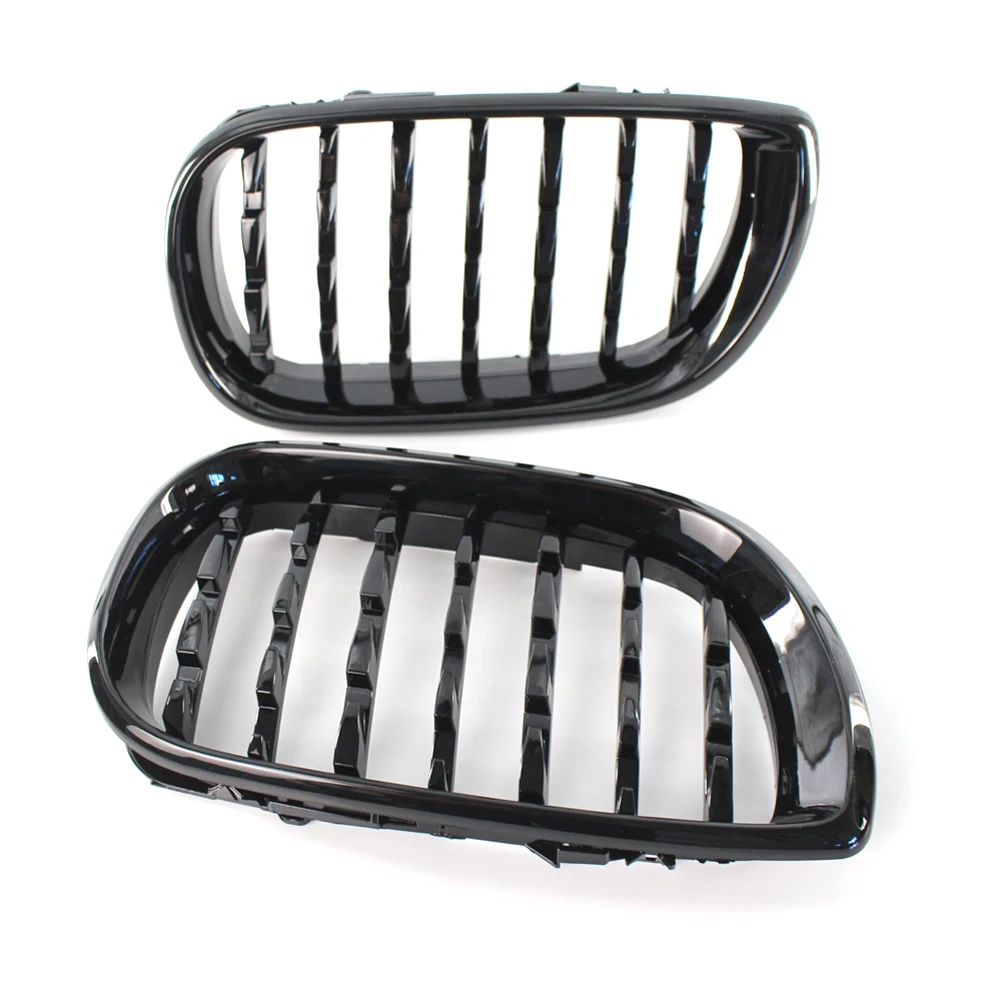 Car Front Kidney Grille Mesh Grill Gloss Black ABS Plastic Diamond Metero Style For BMW E46 4D 2002 2003 2004 2005