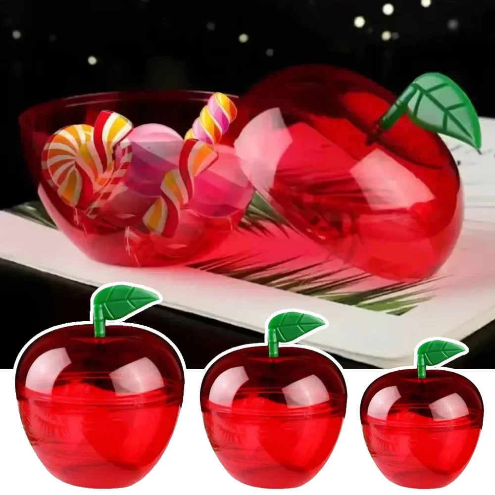 

5PCS Apple Containers Snow White Decorations Plastic Cookie Jars Red Apple Container Candy Boxes Apples Gift Party Packaging Box