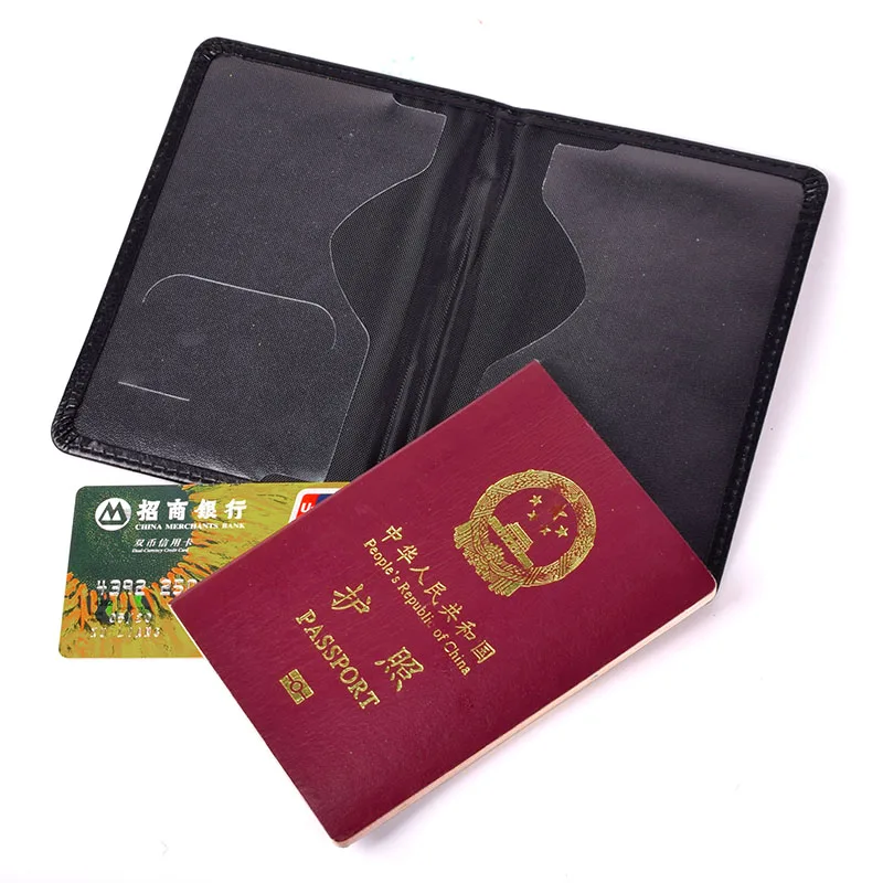 PU Leather EU Passport Cover Wallet, Passport Card Holder Case, Acessórios de viagem para homens e mulheres, Bolsa de documentos, Simples