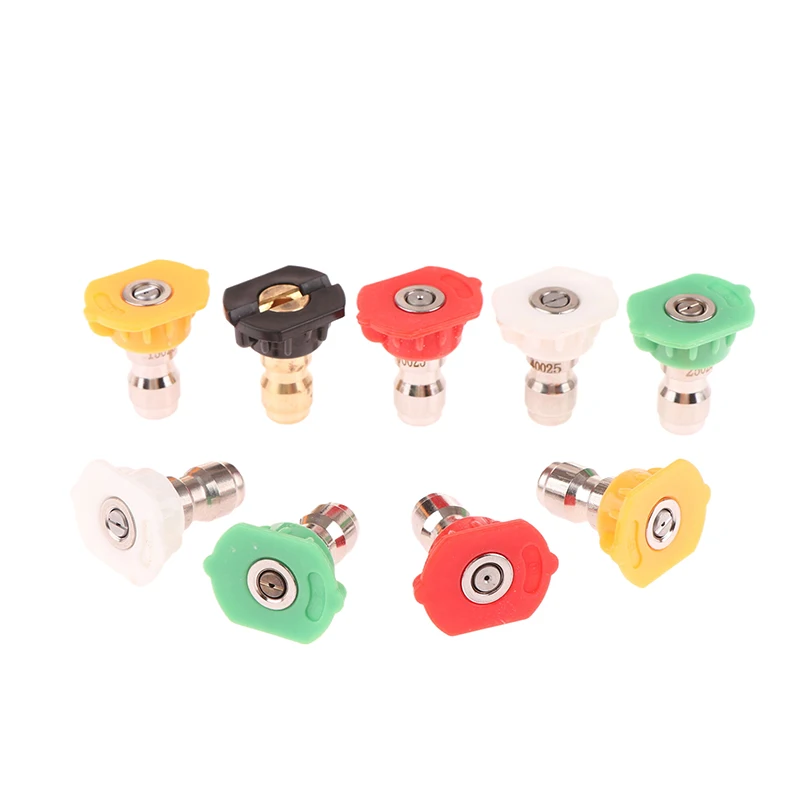 빠른 연결 정원 청소 고압 세차 스프레이 깍지, 0 15 25 40 도 급수 비누 깍지 팁, 1/4 인치, 5 개