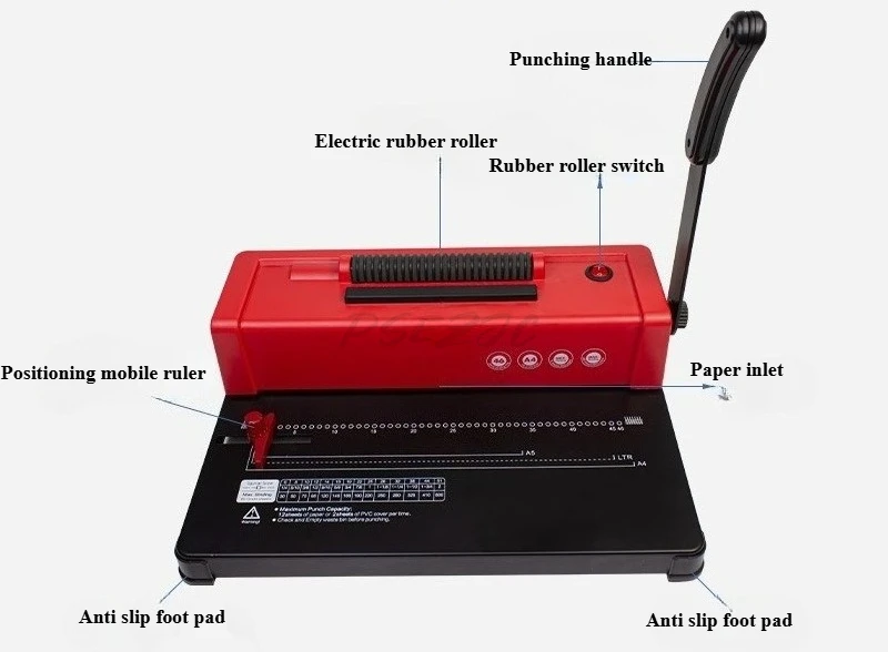 Mesin Pembuat Lubang Spiral SB12 Single Coil, Mesin Binding Spiral, Mesin Binding Ring Plastik Voucher