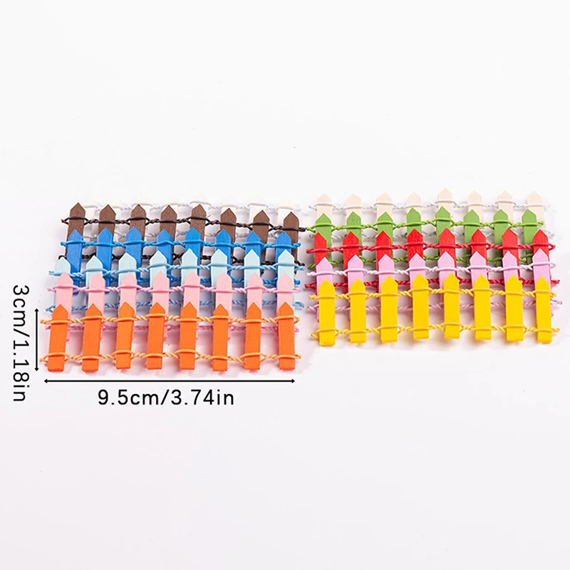 10pcs Mini Wooden Fences DIY Miniature Fairy Garden Wood Barrier Dollhouse Showcase Ornament Home Decoration Accessories