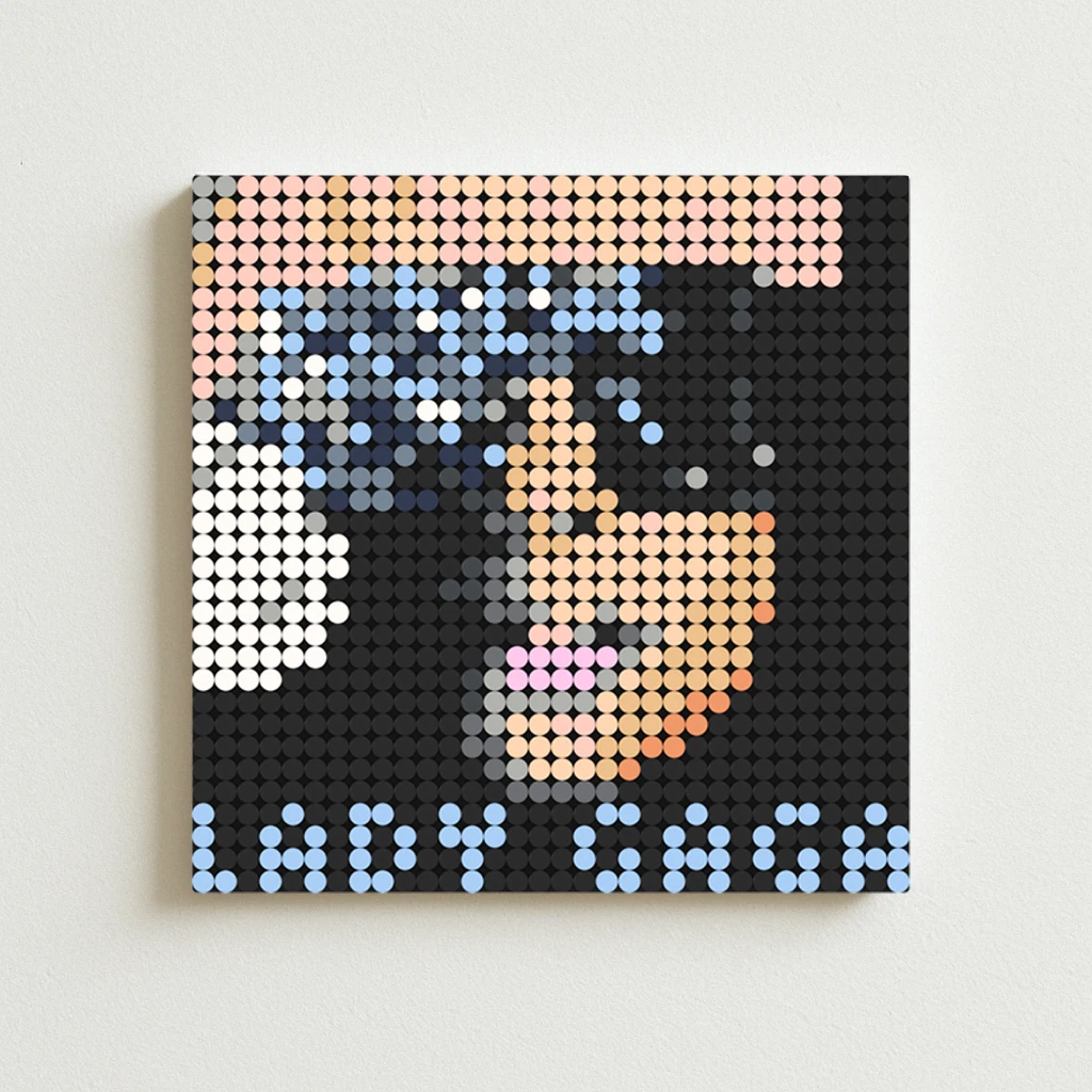 

L-Lady Gaga The Fame Album Cover DIY Pixel Mosaic Brick Art Poster Creative Pop Electronic Music Gift Home Wall Decor Painting