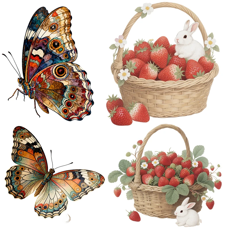 Three Ratels CEE15 Beautiful Strawberry Basket Art Wall Stickers for Home Decoration, Kitchen and Refrigerator decals