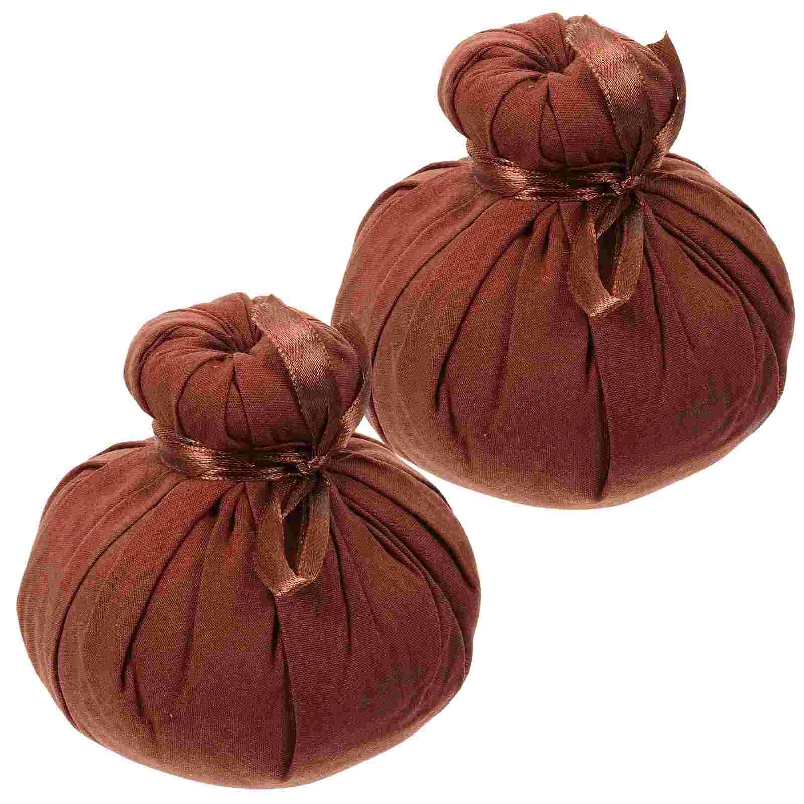 2 Pcs Herbal Compress Ball Pouch Insulation Bags Spa Thai Massage Wormwood Warming