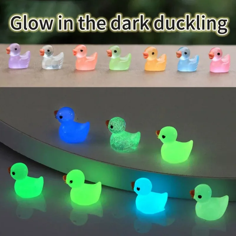 مضيئة البطة الصغيرة موس Microlandscape مصغرة بطة التماثيل الجنية حديقة الوصول ديكور المنزل توهج في الظلام