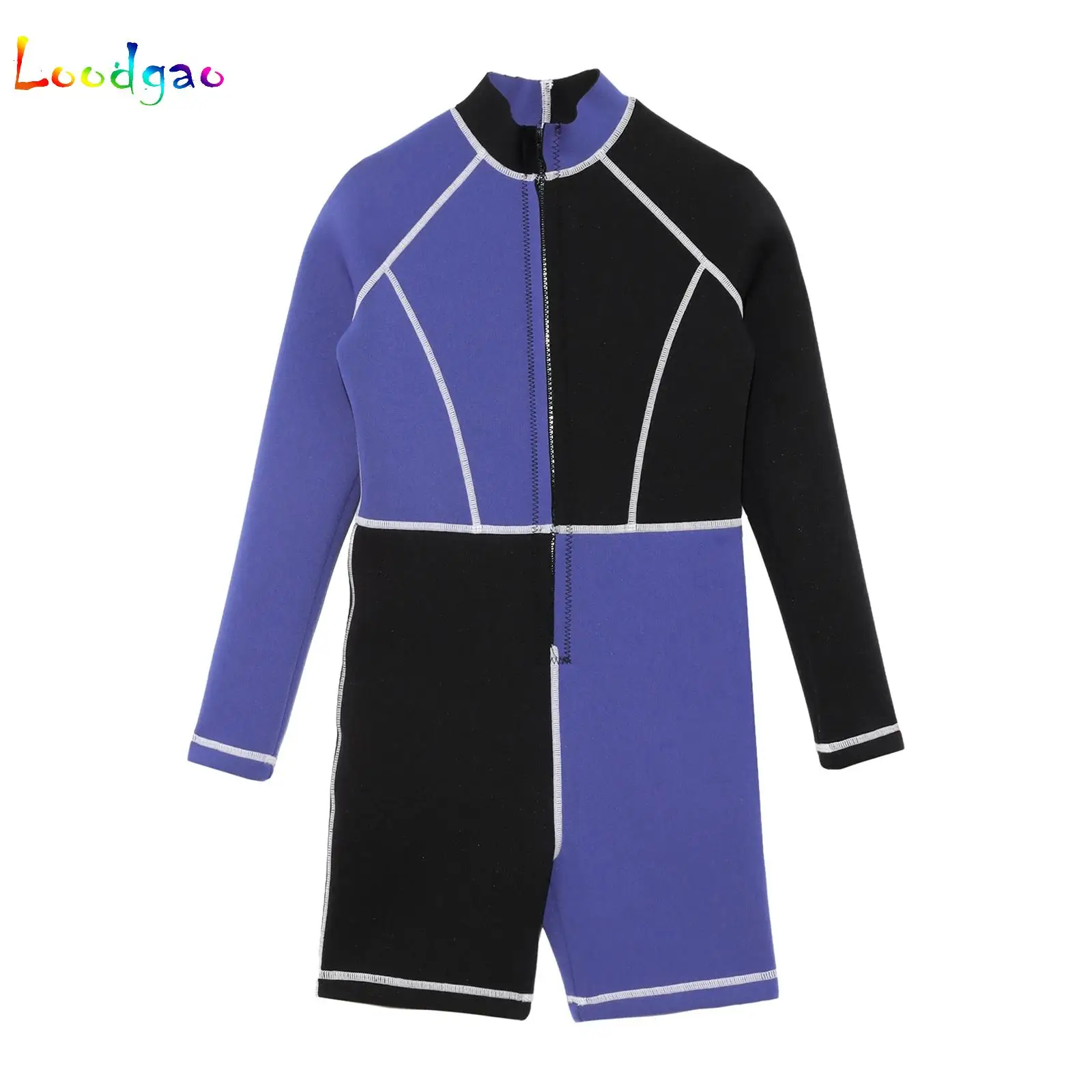 

Kids Wetsuits Color Block Child Wetsuit for Boys Swimming Diving Rash Guard Surfing Jumpsuit Long Sleeve Thigh Length Bodysuit