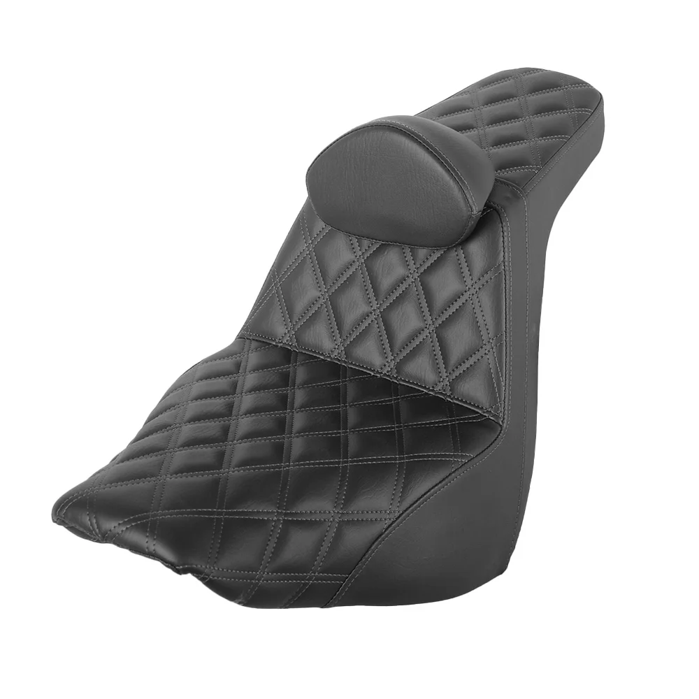 

Motorcycle Step up Seat with Small Back Backrest for Harley Softail Street Bob Softail Standard FXBB FXST 2018 up