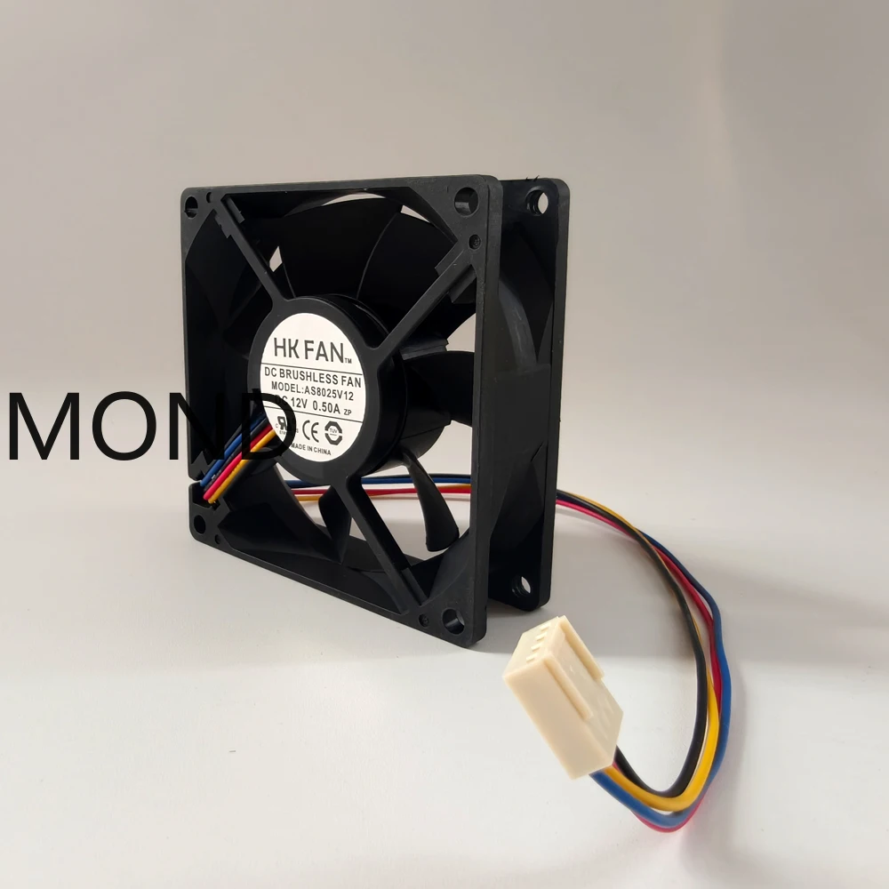 HKFAN AS8025V12 Server Cooing Fan KOSHIDA High Air CPU Power Supply Inverter Cooler 12V 0.50A 8025 80*80*25mm 2-3-4-Wire