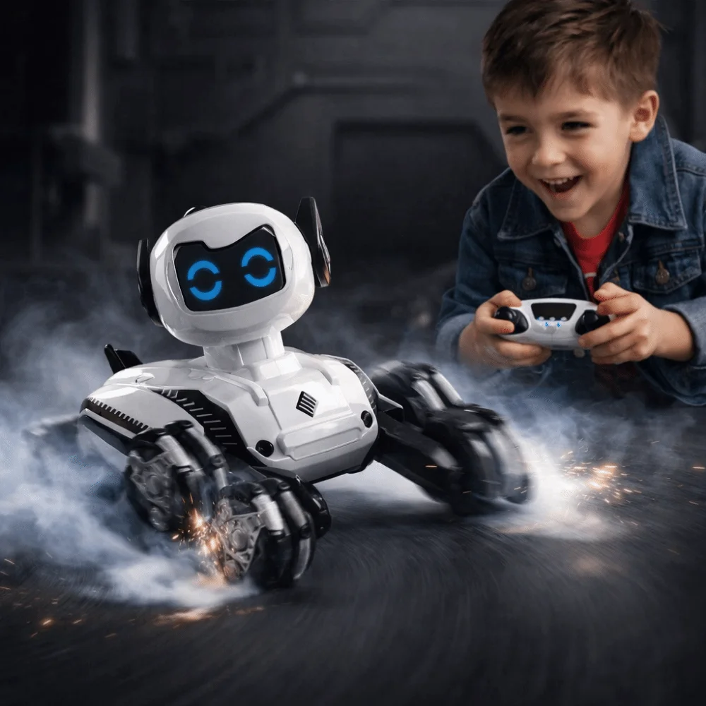 클라이밍 변형 8륜 로봇 개 2.4G 무선 조종 스턴트 드리프트 차량 4WD 전동 스턴트 장난감 어린이 선물