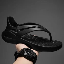 Stylish Men's Flip-flops Heel Covering Open-toe Outdoor EVA Casual Sandals Indoor Soft Sole Non-slip Slippers