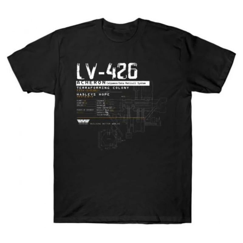 

LV-426 - Powerloader Retro Sci-Fi Alien Gift T-Shirt Weyland Horror movie Xenomorph printed Graphic clothes All size tops