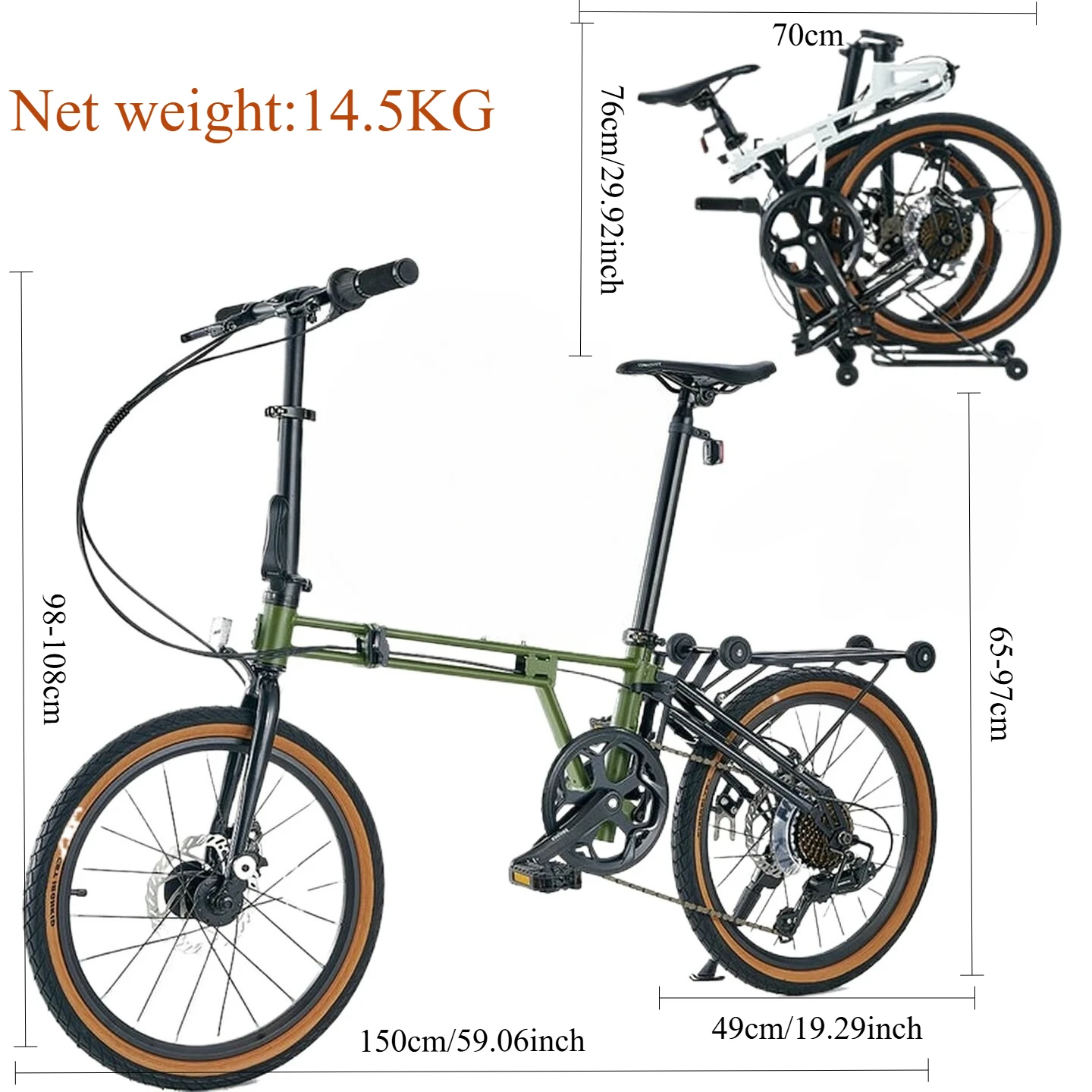 

16Inch folding bicycle 20inch adult variable-speed bicycle bike Cycling for Adults