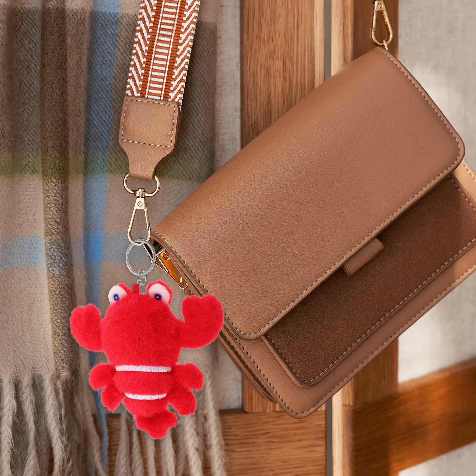 

Lobster Stuffed Animal Keychain Soft Ocean Animal Bag Charm Portable Pendant for Keys Backpacks Cute Gift Birthday Party Favors