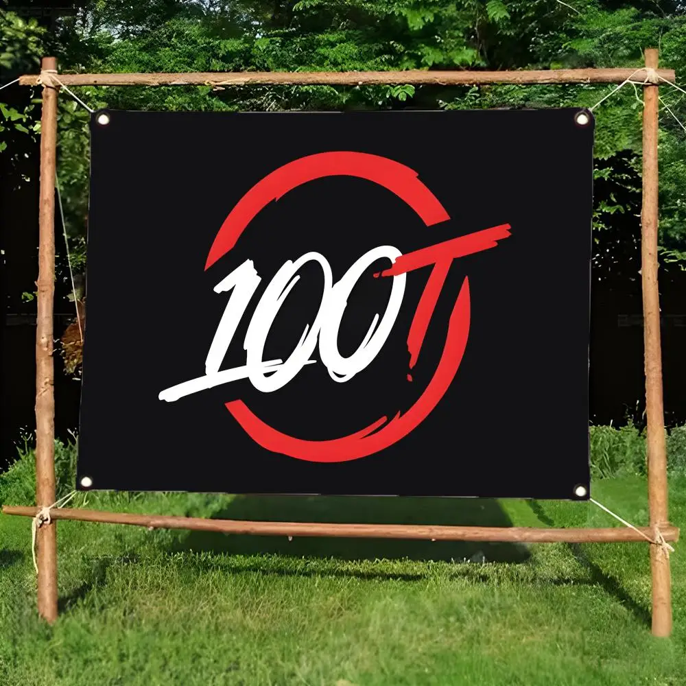 esports club 100T Flags Daily four ring borderless design indoor outdoor decor easy hang install
