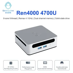 GenMachine New Mini PC AMD Ryzen7 4700U CPU 2.0GHz Up to 4.1GHz CPU Support Windows 11 DDR4 max 64GB WiFi6 gaming pc computer