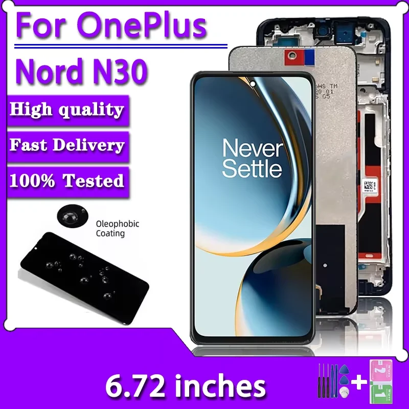 OnePlus Nord N30 5G LCD 디스플레이 스크린 터치 패널 디지타이저, One Plus Nord N30 스크린 교체용, 6.72 인치 스크린