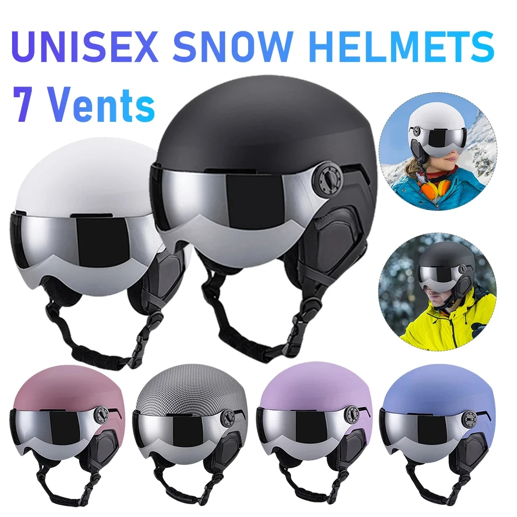 

Unisex Ski Helmet With Goggles 7 Vents Ski Helmet Winter Skiing Snowboard Helmet Shockproof Protective For Skiing Snowboarding