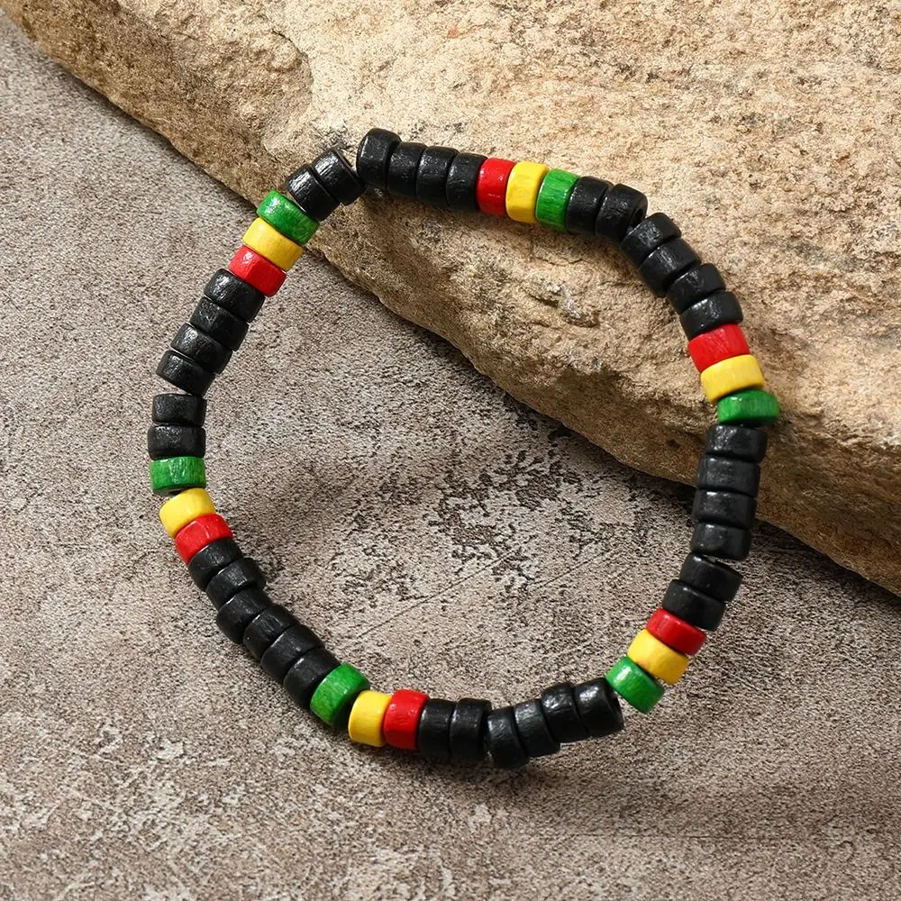 Cool Necklace Wooden Beaded Jewelry Set Hip Hop Minority Design Elastic Bracelet Jewelry Accessories Charms Hand Rope Girl