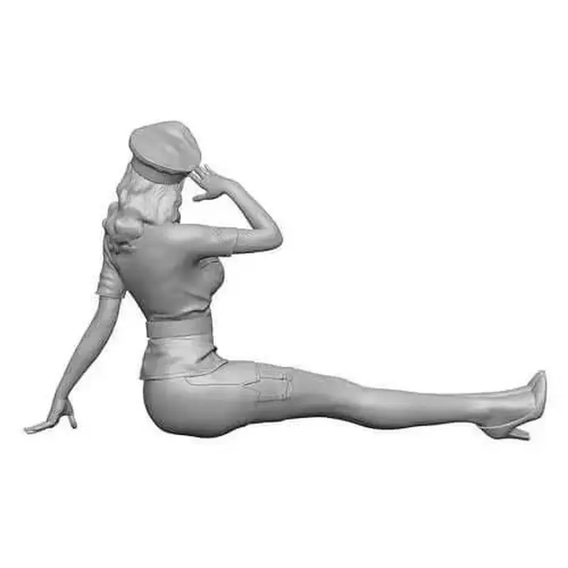 Figurine soldat féminin de la seconde guerre mondiale, modèle en résine ventuse Gk, Micro Miniature, modèle blanc imprimé en 3d, jouet, Kit non assemblé et non peint, 1/16