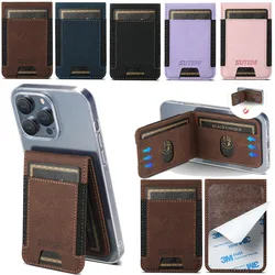 Eucagr-funda de cuero Lychee para teléfono, tarjetero DIY, bolsa de tarjeta, adhesivo 3M para iPhone 15 14 13 12 11 XS XR SE 7 8