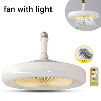 Smart Ceiling Fan Light E27 30W Remote Control LED Lamp Fan Dimmable AC 85-265V For Garage Light Office Room Bedroom Decoration