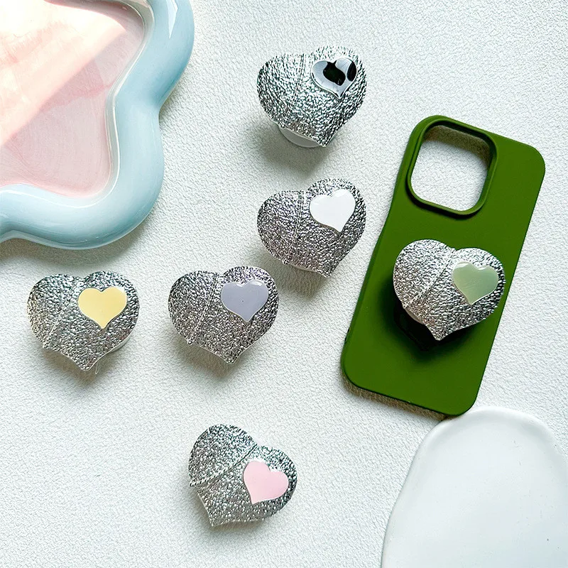 

Metal Heart Mobile Phone Finger Ring Holder Telephone Cellular Support Phone Finger Stand Holder Socket For Iphone 14 15