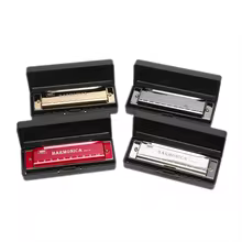 Harmonica Key of C 10 Hole Diatonic Harmonica C with Case for Beginner Students Kids Gift BLUES with case