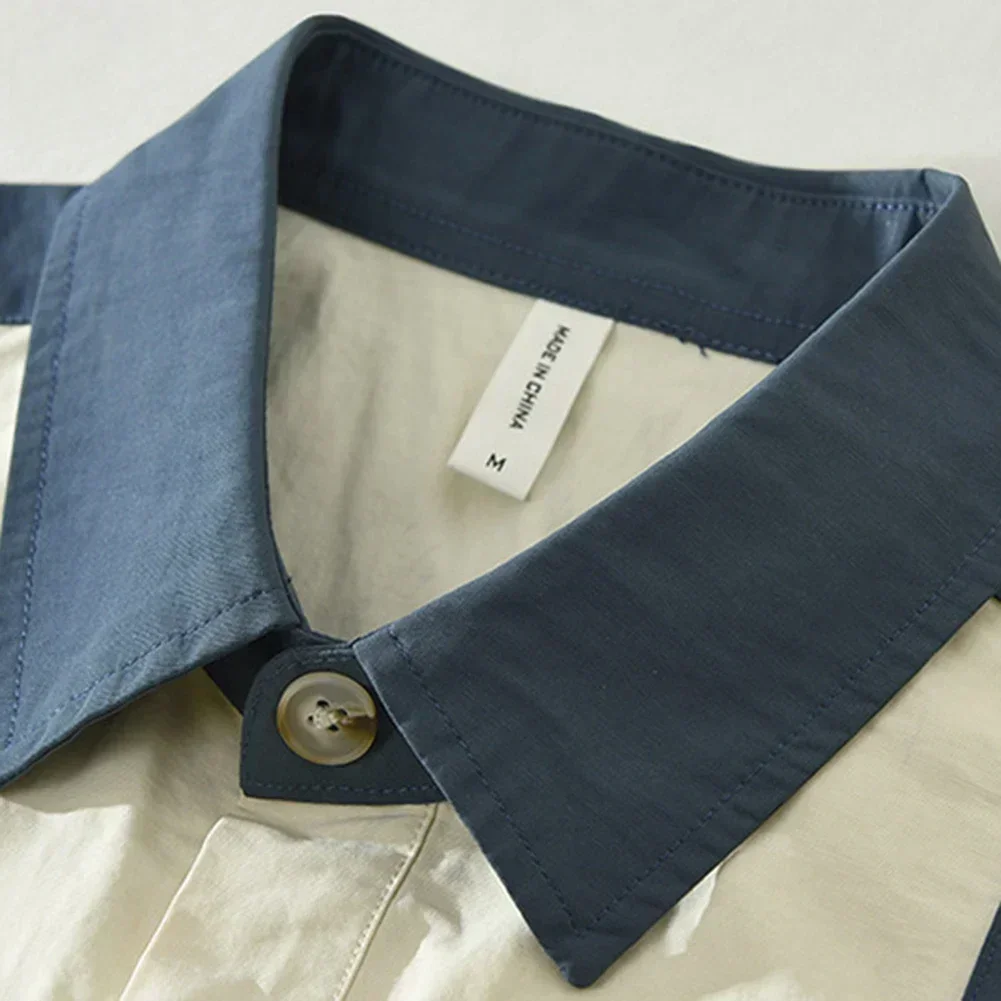 

Blue,Brown Fashion Vintage Tops Daily Wear Shirt Lapel Neckline Male Clothing Regular Length Shirt For Daily Use