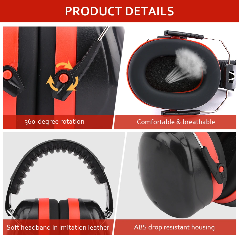 Proteção Auditiva para Caça Ear Muffs, Headphone Construção Portátil, Home Cancelamento de Ruído, Soundproof, Segurança, Dormitório