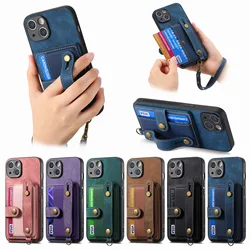 Leather Lanyard Finger Ring Case For Samsung Galaxy Jump 3 2 Buddy 3 2 Quantum5 3 4 Wide 5 6 Luxury Card Holder Phone Cover