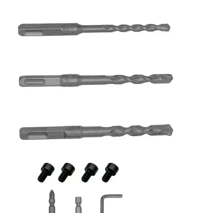 

/Electric /Drill /To Hammer Converter Head With 4 Masonry Bits For Concrete Brick Stone Wood Metal Drilling Power Tool Accessori