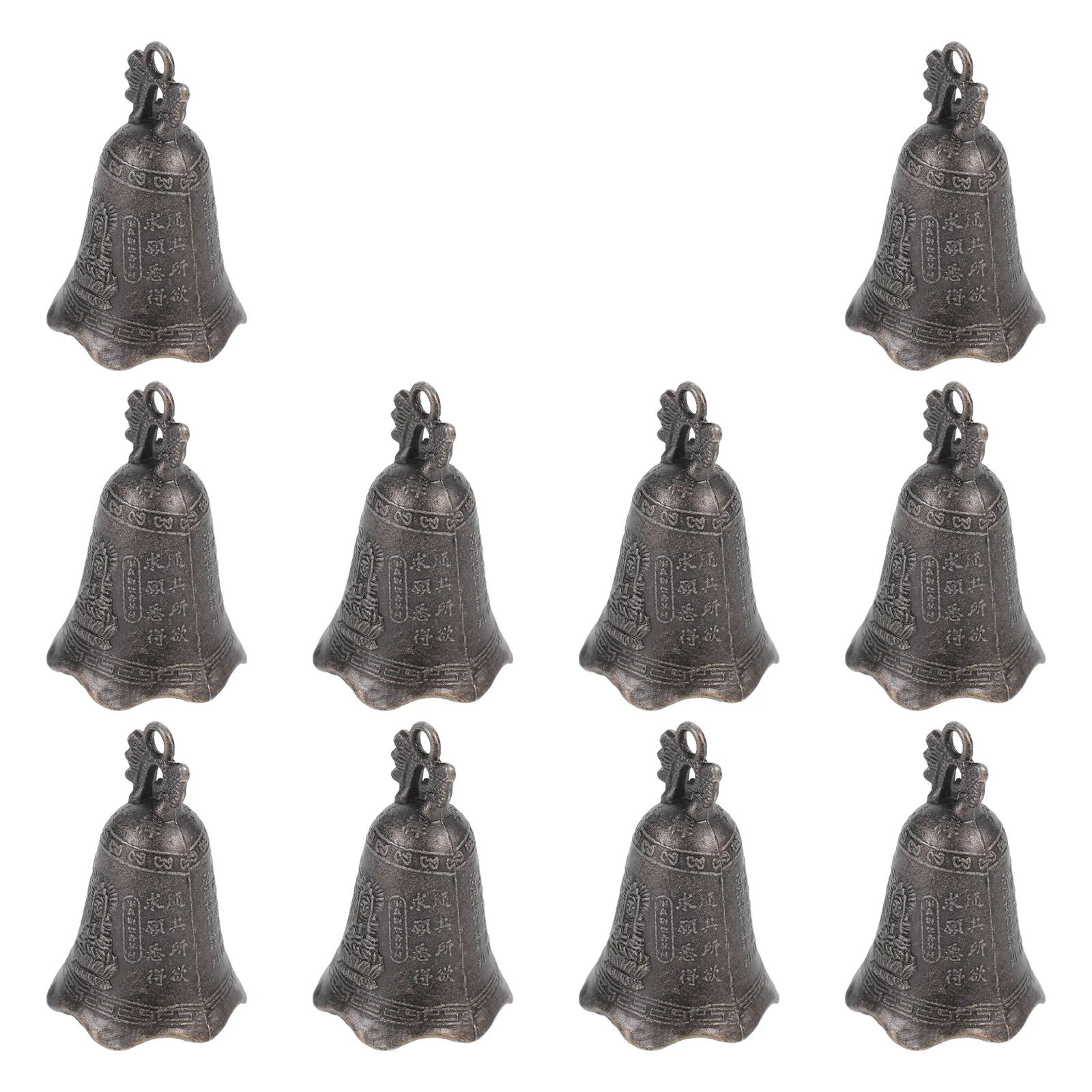 

10 pcs Bronze Wind Bells Vintage Hanging Pendant For Diy Wind Chime Accessories Retro Bell Decor Door Hanging Zinc Alloy Pendant
