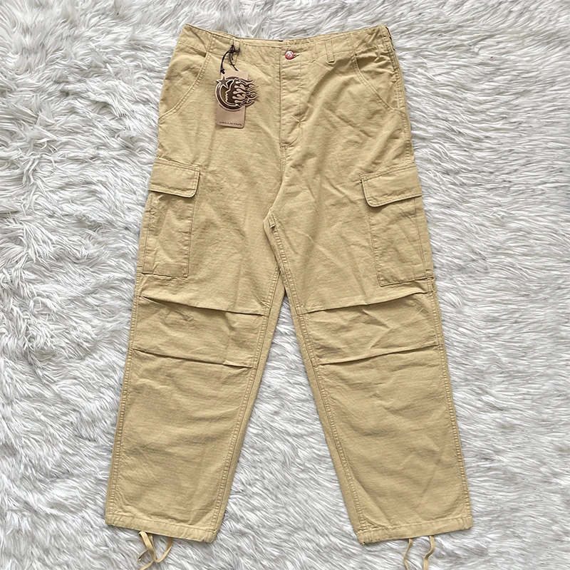 Hellstar Studios Embroidered Work Trousers Loose Fit Straight Leg Cotton Casual Pants for Men Travel Autumn Winter Wear view 2